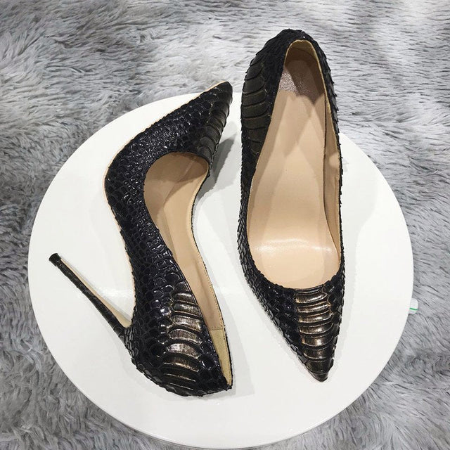 CrocChic Embossed Designer Pointed Toe Party Heels