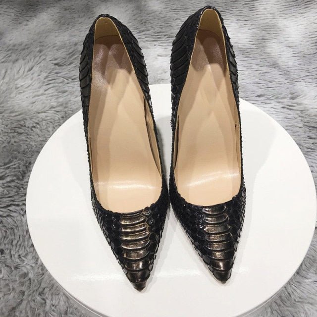 CrocChic Embossed Designer Pointed Toe Party Heels