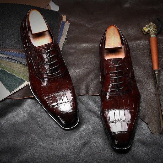 Crocdress Luxe Crocodile Pattern Formal Oxford Shoes - FINAL SALE