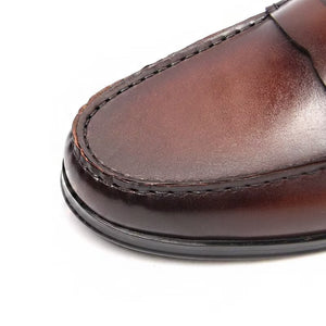 Crocexo Genuine Leather Crocodile Pattern Slip On Loafers - FINAL SALE