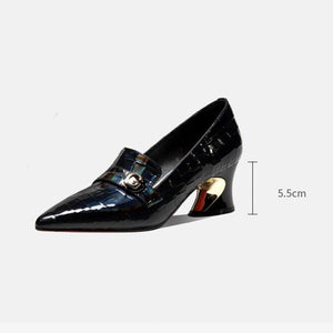 Crocglam Exotic Leather Pointed Toe Heels - FINAL SALE