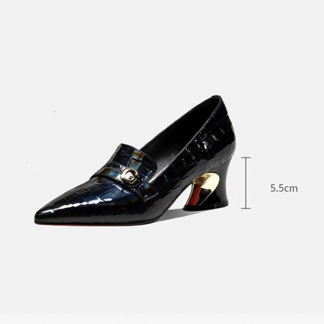 Crocglam Exotic Leather Pointed Toe Heels - FINAL SALE