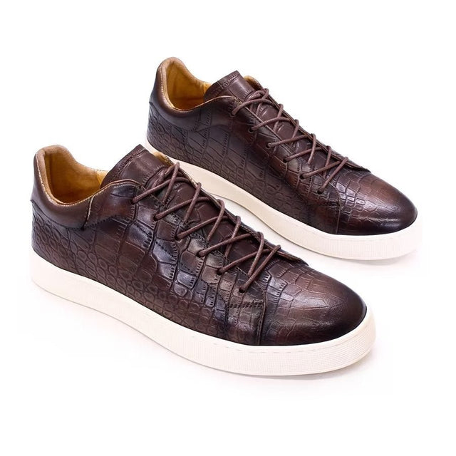 CrocLeather Chic Croc Texture Casual Shoes