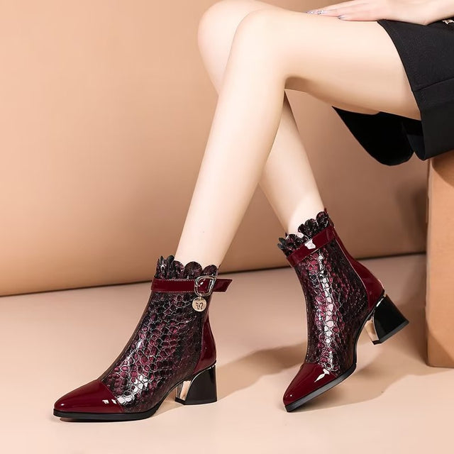 CrocLux Exquisite Pointed Toe High Heeled Boots