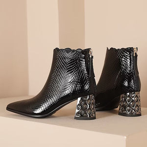 Crocluxe Exotic Croc Pattern Ankle Boots - FINAL SALE