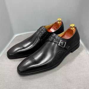 Crocluxe Exquisite Croc Embossed Monkstraps Dress Shoes - FINAL SALE