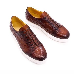 CrocoChic Hand-Painted Leather Casual Shoes