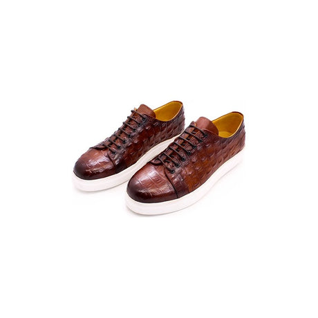 CrocoChic Hand-Painted Leather Casual Shoes