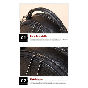 CrocoChic Leather Zipper Sling Messenger Tote Bag