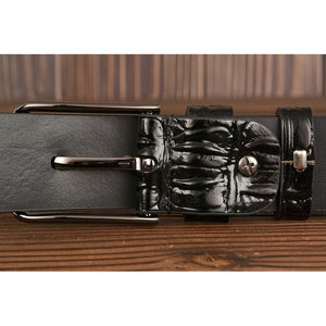 CrocoLuxe Classy Leather Pin Buckle Waist Belt