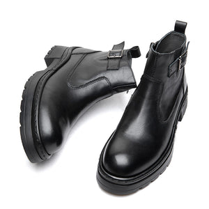 ClassicCow Leather Slip On Luxury Ankle Boots