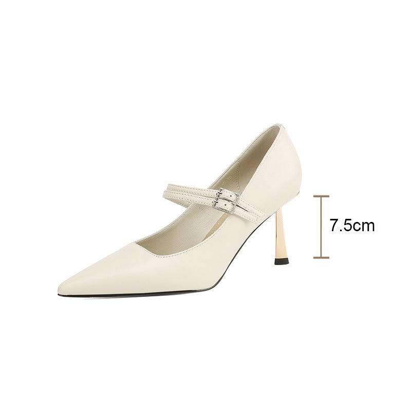 Chic Embossed Pointed Toe Slip-on Pumps