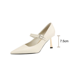 Chic Embossed Pointed Toe Slip-on Pumps