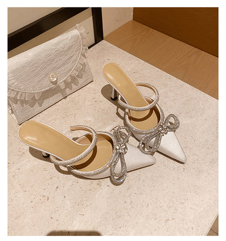 LuxeLeather Pointed Toe Heel Sandals