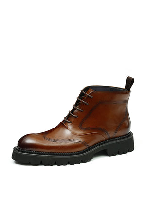 UrbanSleek Lace-Up Leather Boots