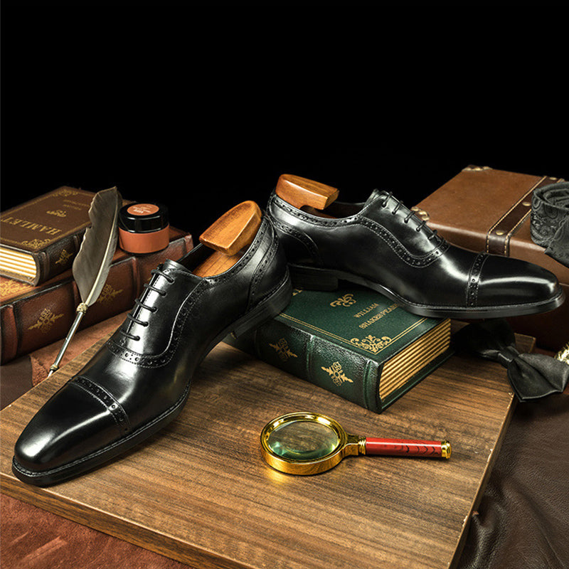 AlliElegance Luxe Brogue Oxford Dress Shoes