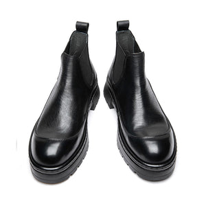 ClassicCow Leather Slip On Luxury Ankle Boots