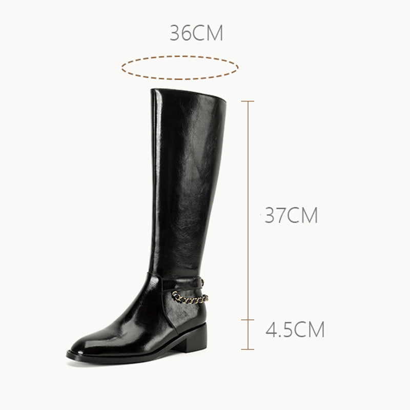 ChicLeather Elegant Zip Knee-High Boots