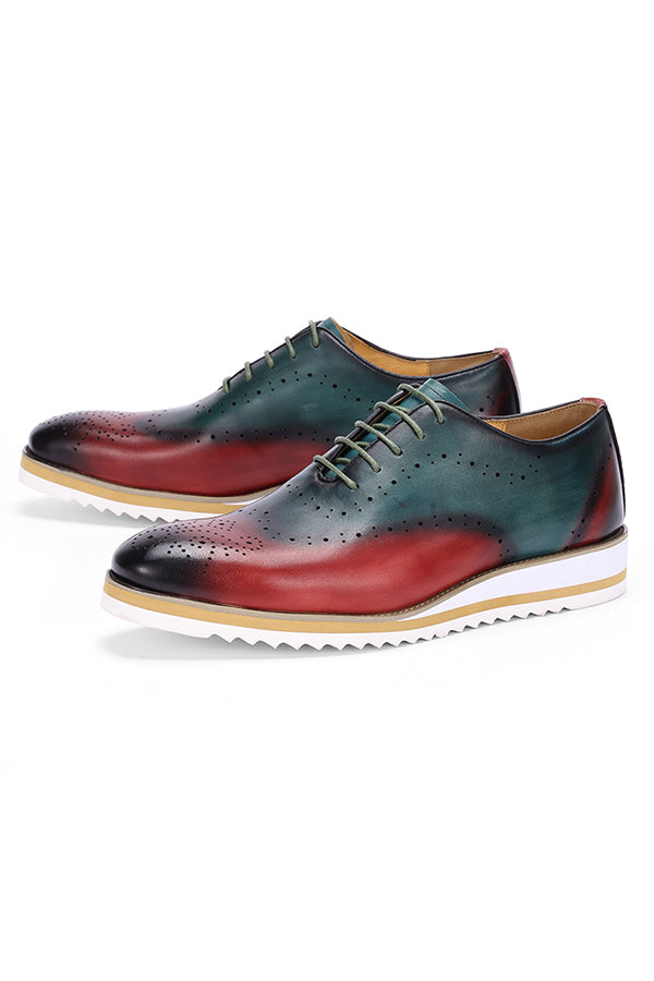 AlliLux Cow Leather Designer Brogue Casual Shoes