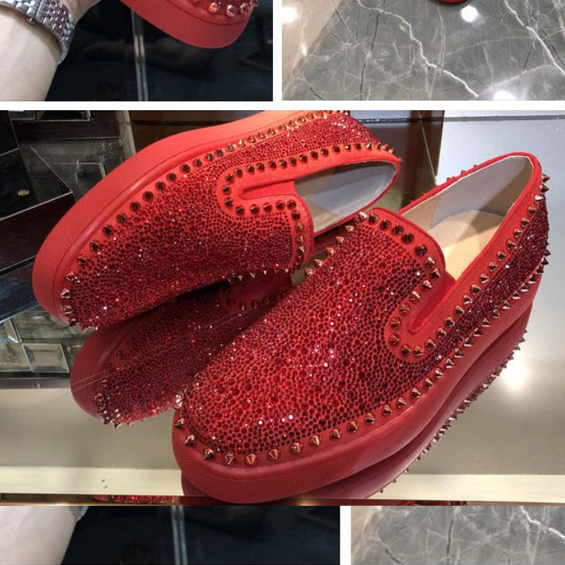 LuxeLeather Exotic Slip On Sneakers