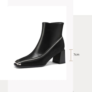 ElegantLuxe Chic Zipper High Heel Boots