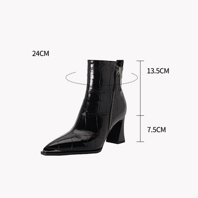 AlligatorLuxe Chic Zipper High Heel Boots