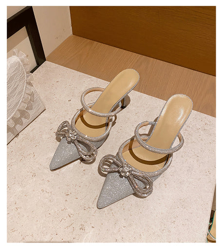 LuxeLeather Pointed Toe Heel Sandals