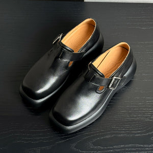 ChicLux Round Toe Buckle Dress Shoes