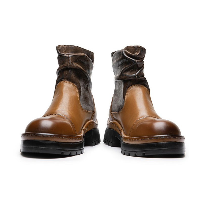 ClassicCow Leather Zip Luxury Ankle Boots