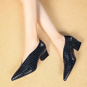 Exotic Alligator Block Heel Slip-On Loafers