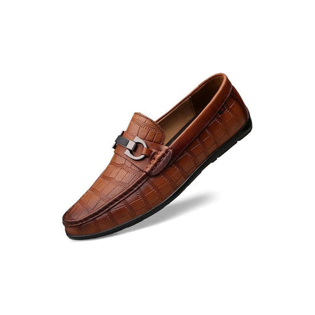 Exotic Chic CrocLeather Breathable Driving Loafers