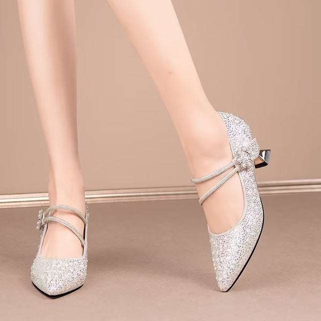 Exotic Chic Pointed Toe Low-med Heels