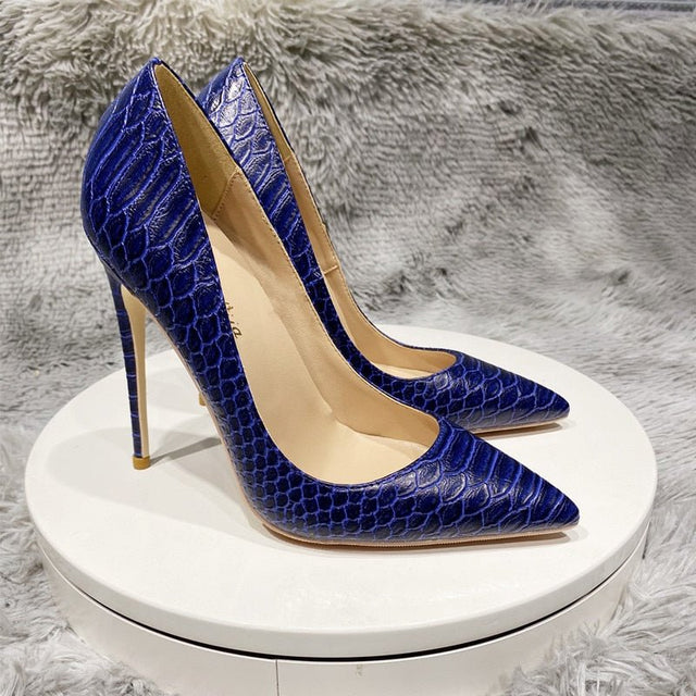 Exotic CrocLuxe Pointed Toe Stiletto Pumps