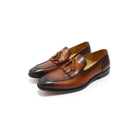 Exotic Elegance: Breathable Leather Slip-On Loafers