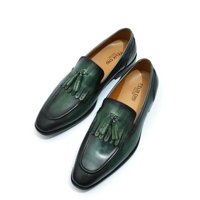 Exotic Elegance: Breathable Leather Slip-On Loafers