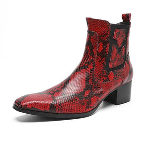 Exotic Serpent Leather Zipper Dress Boots - FINAL SALE