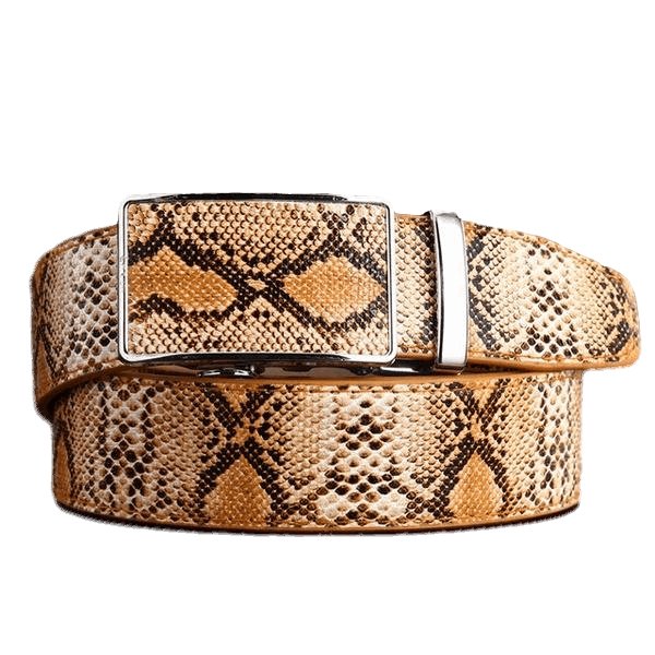 Exotic Serpent Skin Metal Buckle Belt
