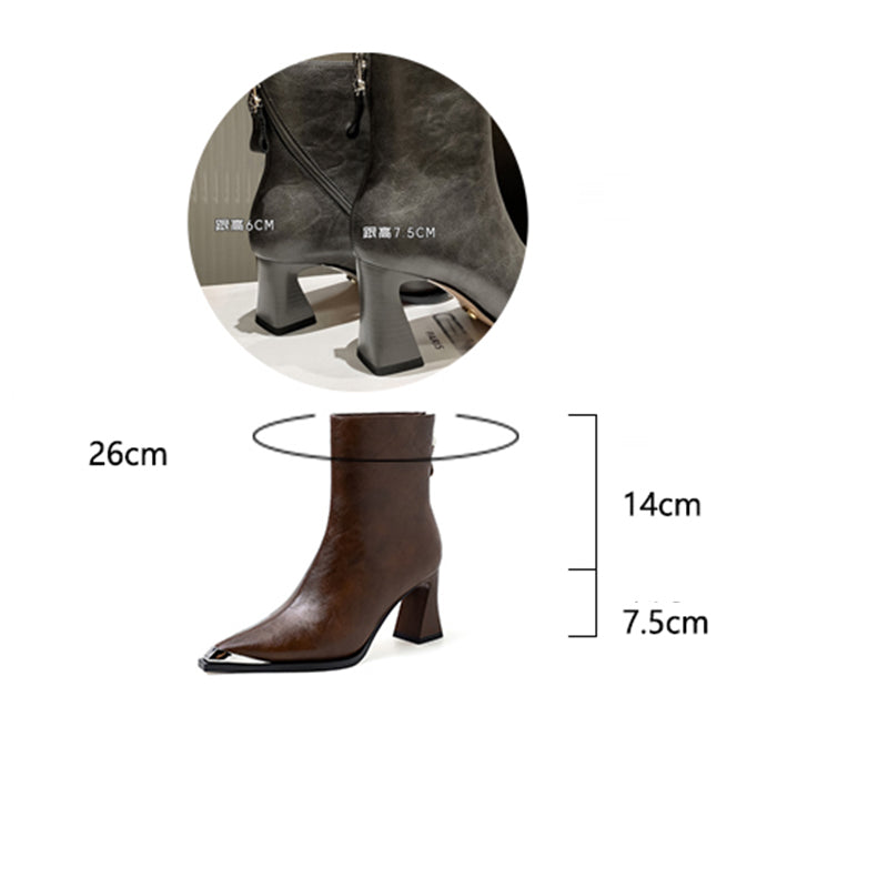 Luxury Leather Pointed Toe Tall Boots