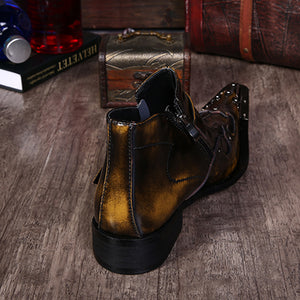 Exotic Metal Toe Western Party Leather Boots