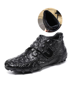 Luxury British Alligator Leather Slip-On Ankle Boots