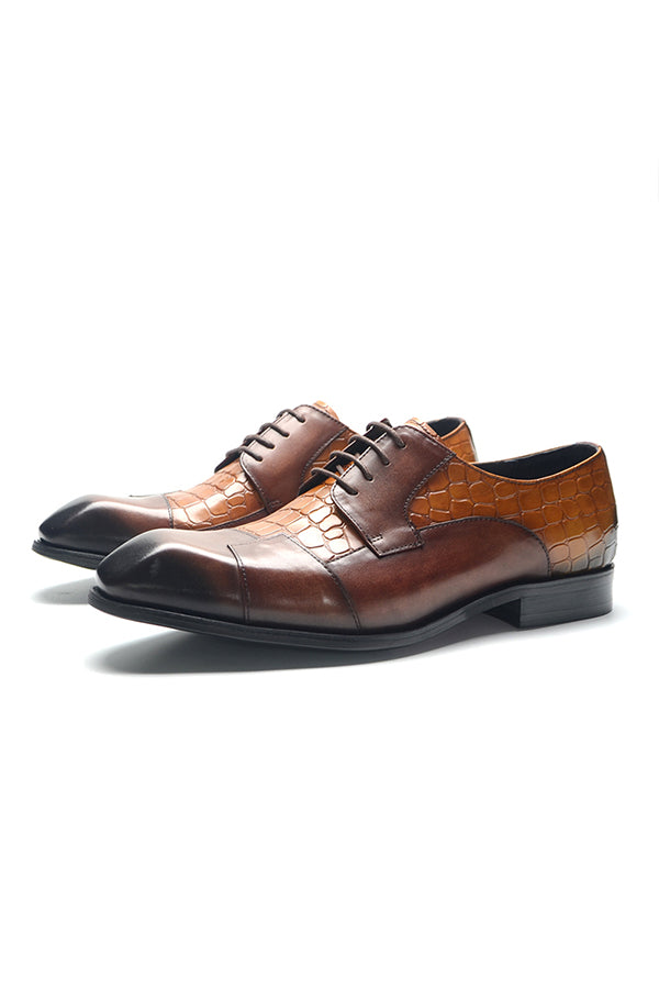 AlliLuxe Exotic Carved Leather Brogue Dress Shoes