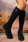 Exotic Serpent Chic Knee-High Boots