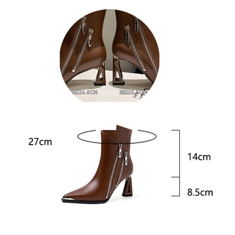 Luxury Leather Pointed Toe Tall Boots