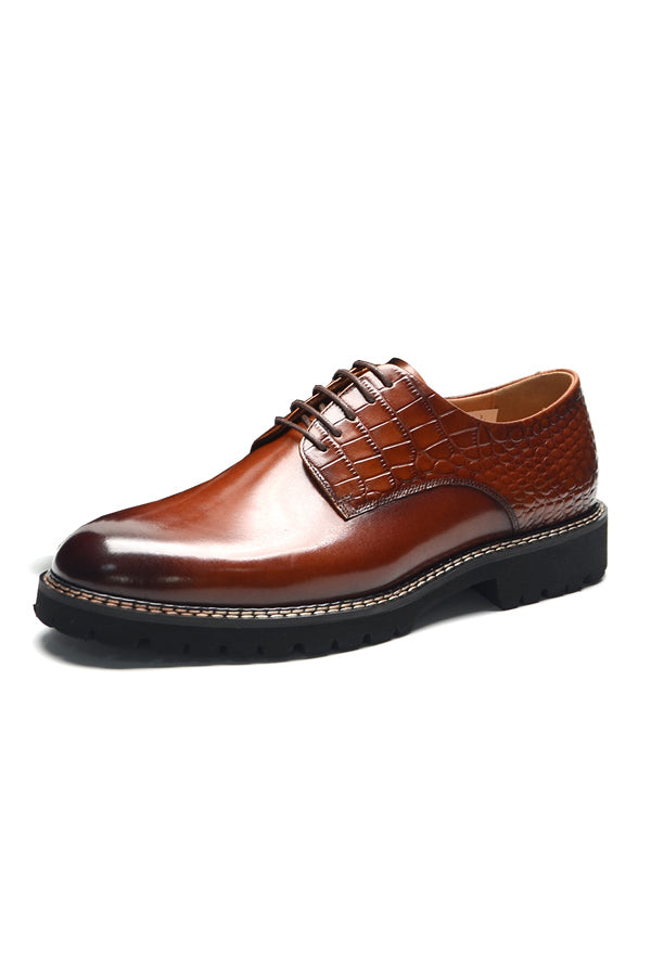 AlliElegance Luxe Brogue Lace Up Oxford Dress Shoes