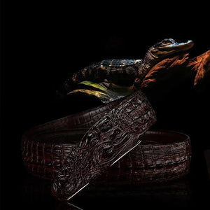 GatorLuxe Exotic Alligator Print Leather Belt