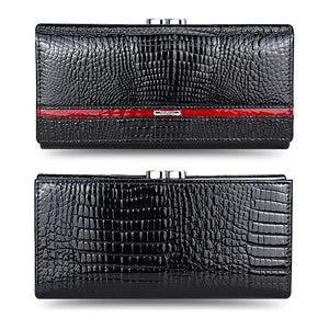GatorLuxe Exotic Leather Zipper Clutch Wallet