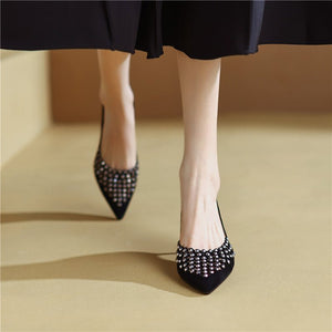 Glamorous Bling Pointed Toe Slip On High Heel Pumps123 - FINAL SALE