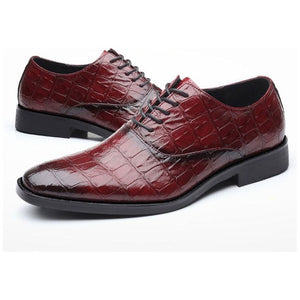 Glossy Croclux Exotic Pointed Oxfords Dress Shoes123 - FINAL SALE