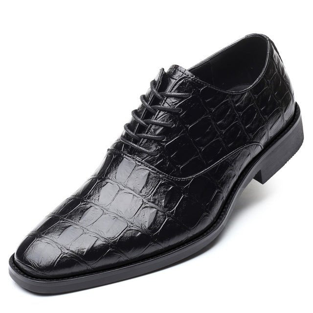 Glossy Croclux Exotic Pointed Oxfords Dress Shoes123 - FINAL SALE