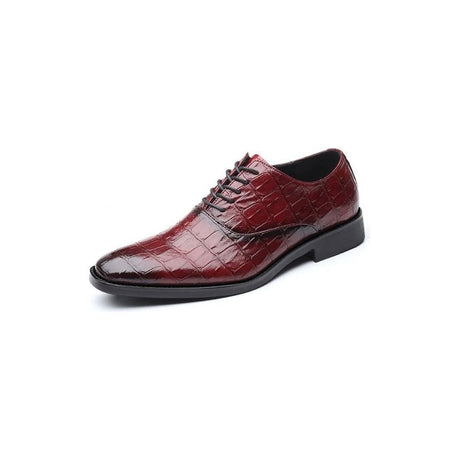 Glossy CrocLux Exotic Pointed Oxfords Dress Shoes